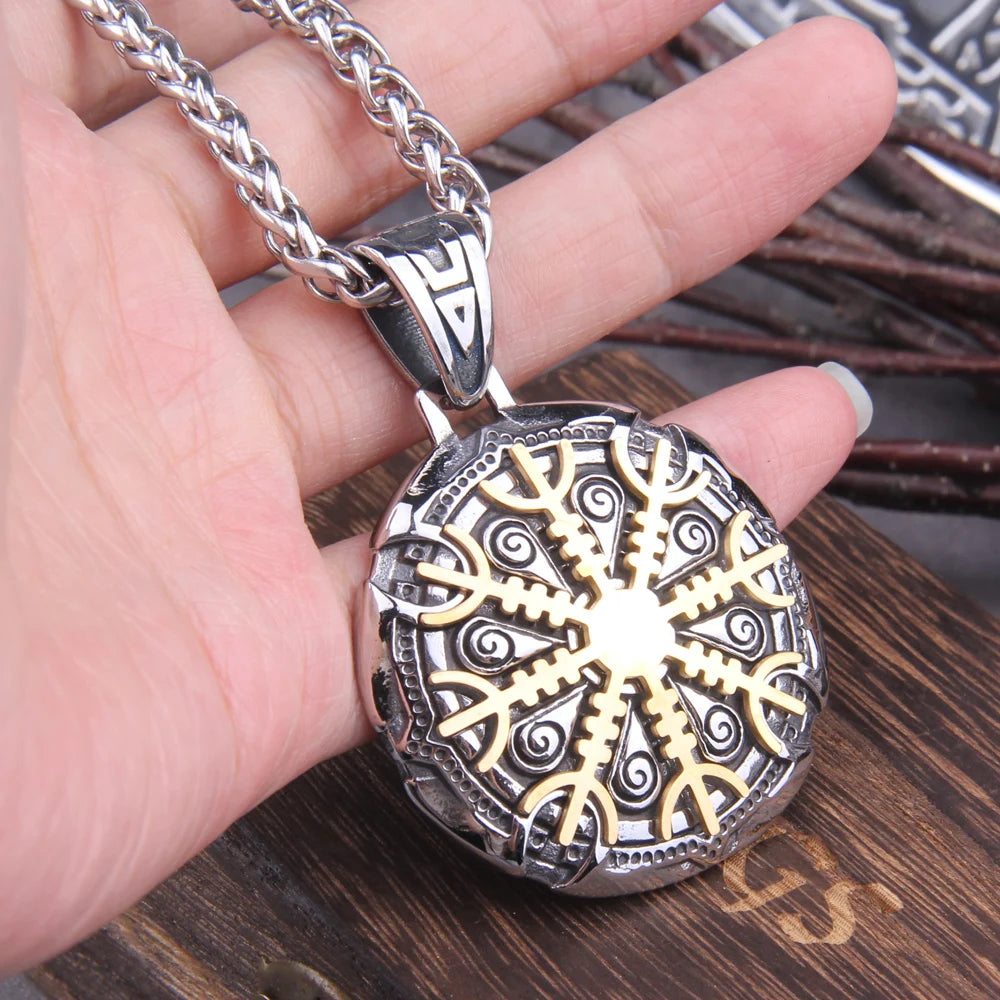 The Helm of Awe - Stainless Steel Power Pendant