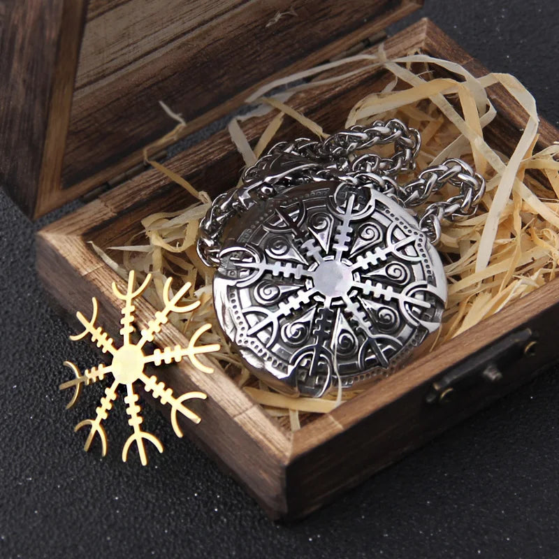 The Helm of Awe - Stainless Steel Power Pendant