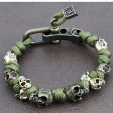 Warrior’s Remembrance – Para-Cord Hand-Woven Skull Bracelet