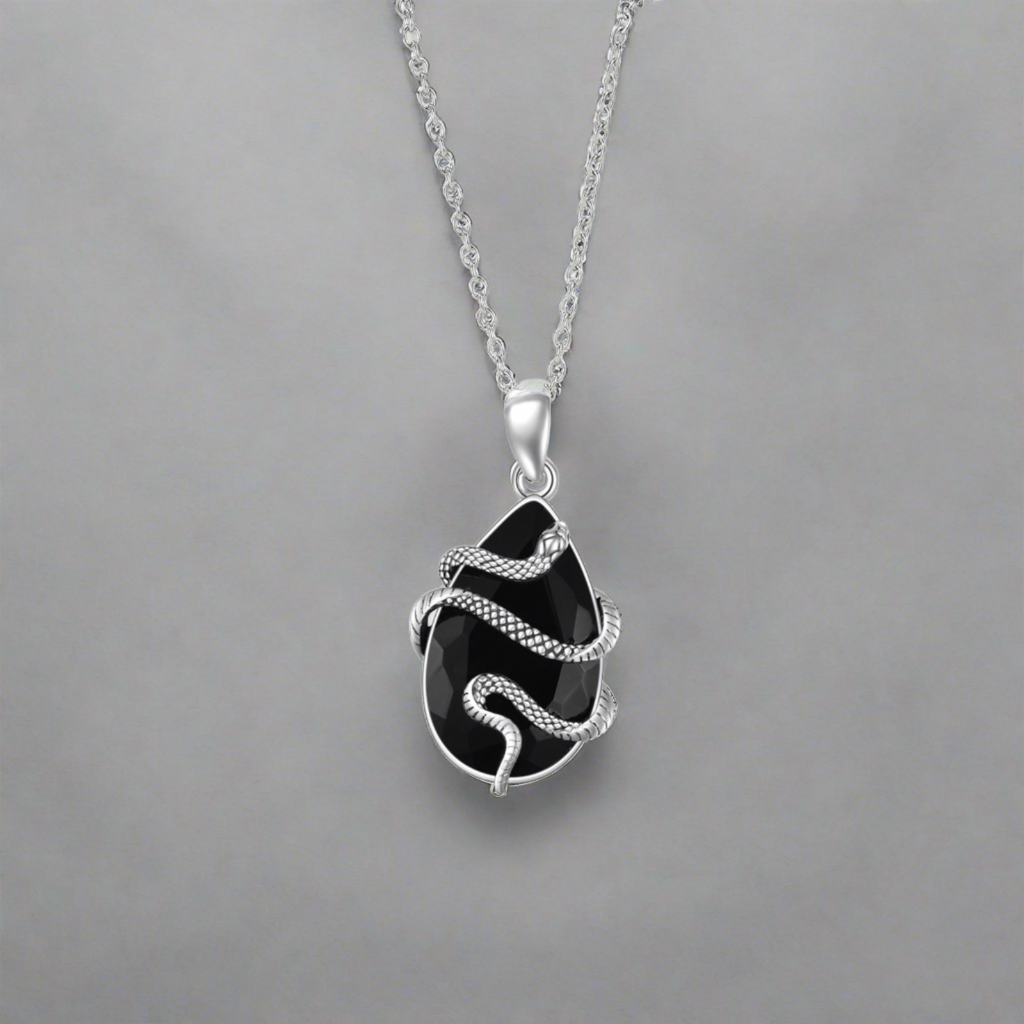 The Black Heart Of Hel - Tear Drop Tourmaline Crystal Necklace