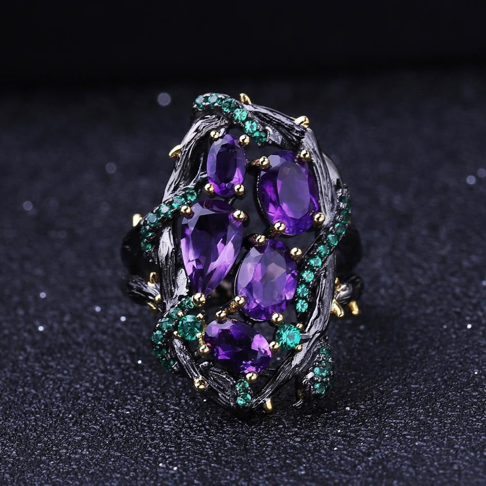 Hel's Beauty - Sterling Silver Amethyst Ring