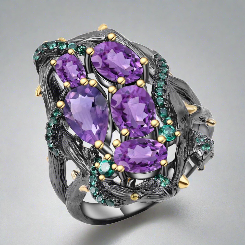 Hel's Beauty - Sterling Silver Amethyst Ring