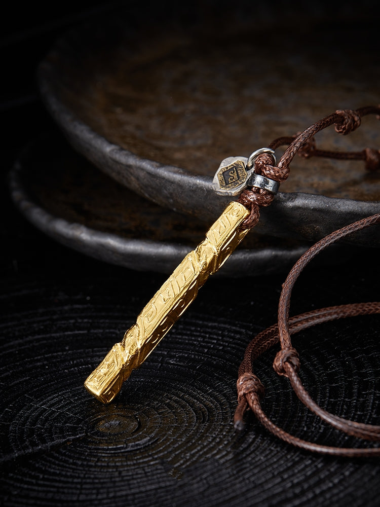 Prophet's Amulet - Sterling Silver with Gold inlay Necklace