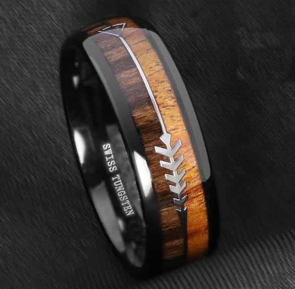 Hodr's Reminder - Acacia and Tungsten Gold Ring