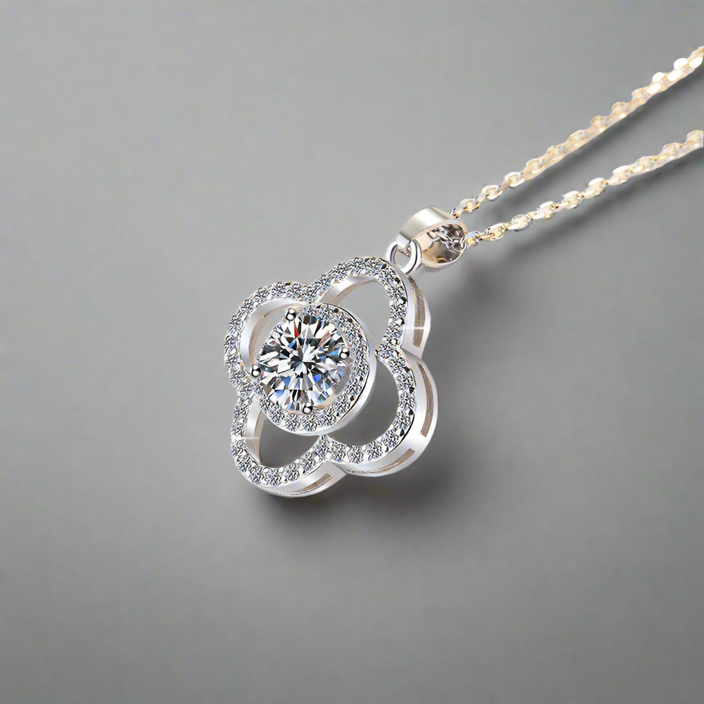 Valkyrie's Shield - Sterling Silver Moissanite Pendant Necklace