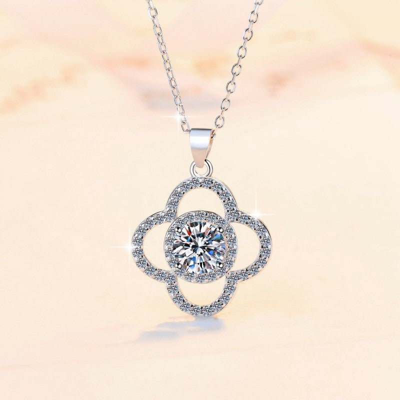 Valkyrie's Shield - Sterling Silver Moissanite Pendant Necklace