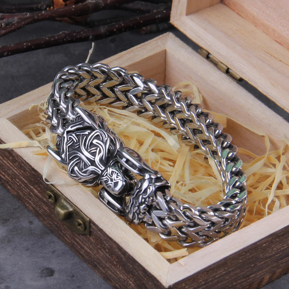 Fenrir - The Great Wolf - Stainless Steel Bracelet