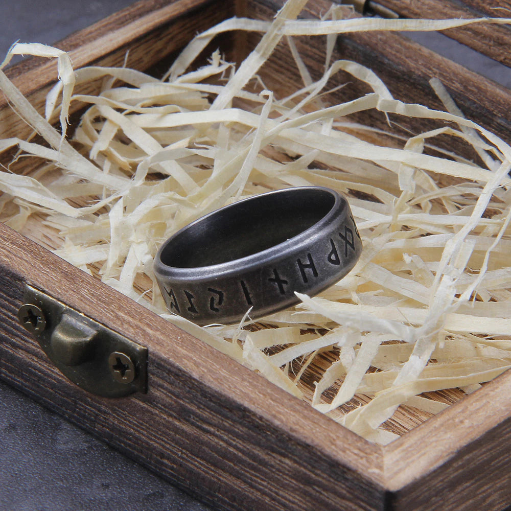 Odin's Runes - Stainless Steel Runic Ring