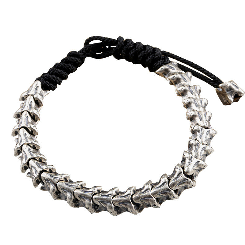 Spine Of The Beast - Sterling Silver Snake Bone Adjustable Bracelet