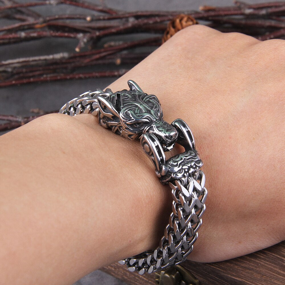Fenrir - The Great Wolf - Stainless Steel Bracelet