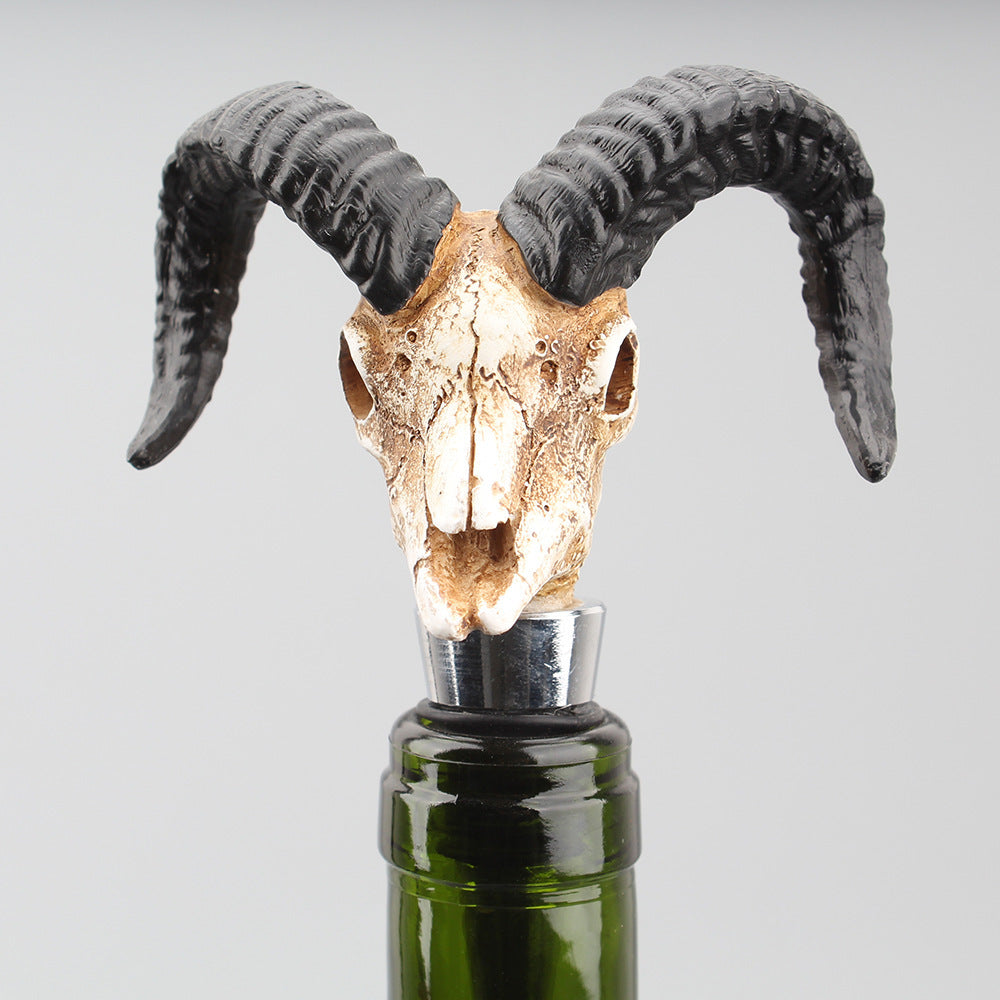 The Skull Of Tanngrisnir - Skull Wine Bottle Stopper
