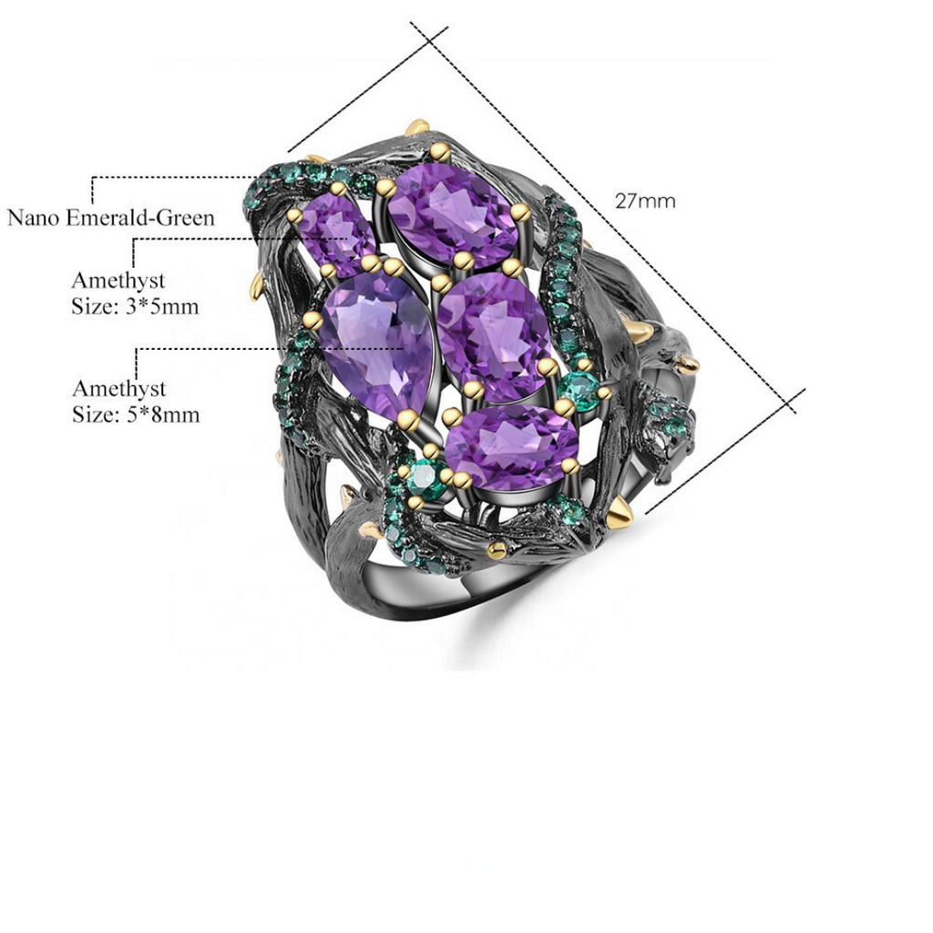Hel's Beauty - Sterling Silver Amethyst Ring