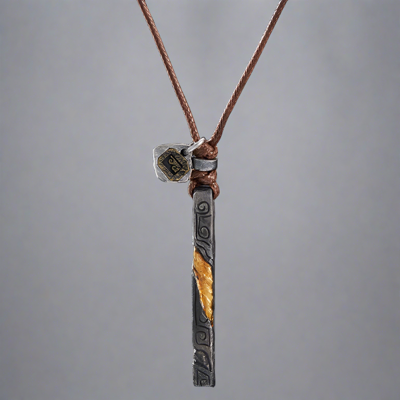 Prophet's Amulet - Sterling Silver with Gold inlay Necklace