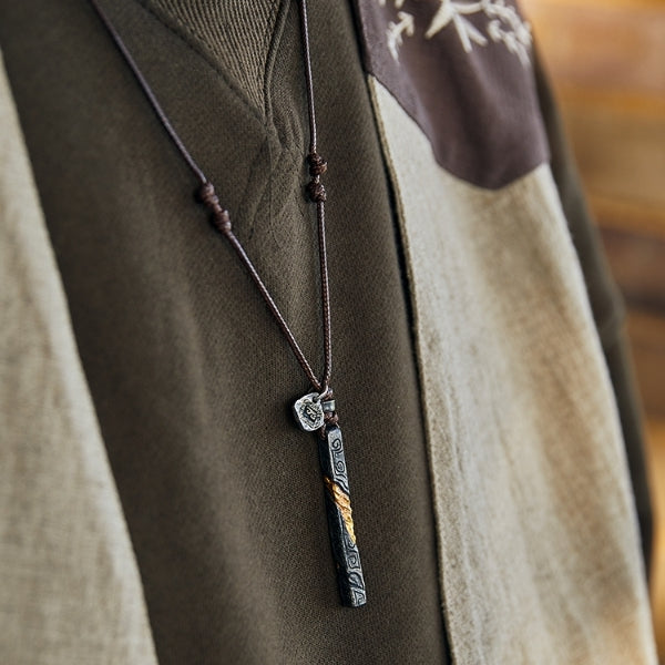 Prophet's Amulet - Sterling Silver with Gold inlay Necklace