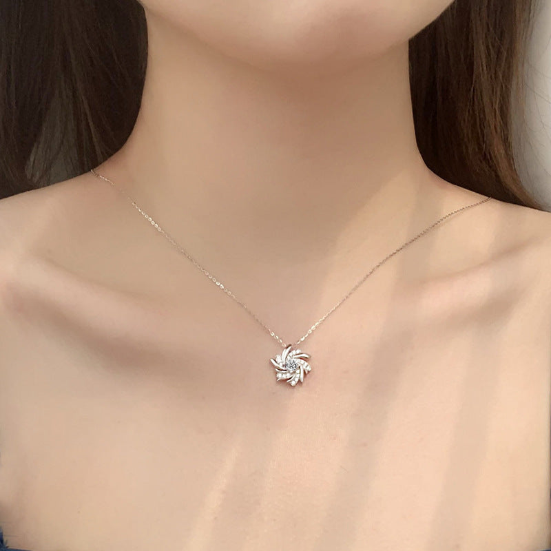 Whisper of the Wind - Moissanite S925 Sterling Silver Windmill Necklace