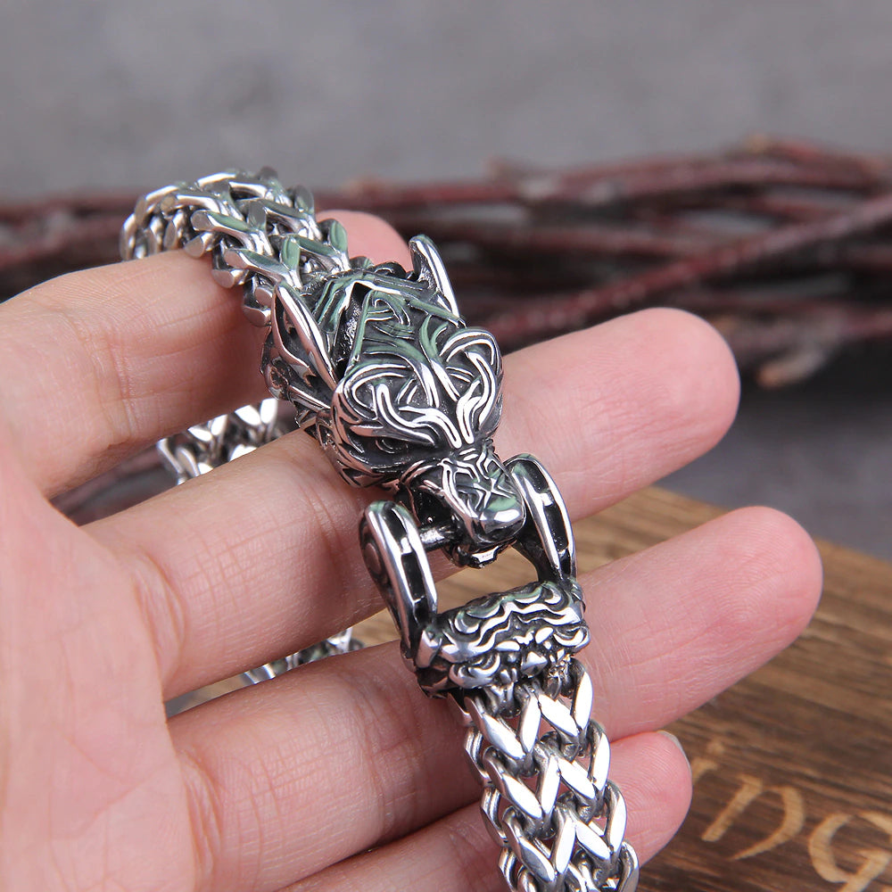 Fenrir - The Great Wolf - Stainless Steel Bracelet