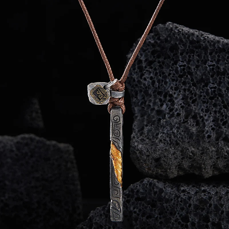 Prophet's Amulet - Sterling Silver with Gold inlay Necklace