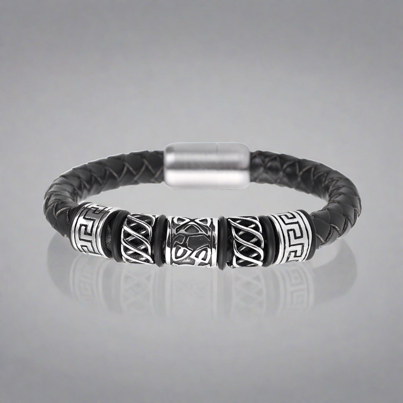 Bard's Bracelet - Leather Woven Magnetic Bracelet