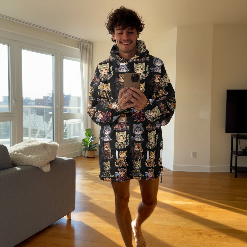 Furballs Of Asgard - Oversized Hooded Blanket