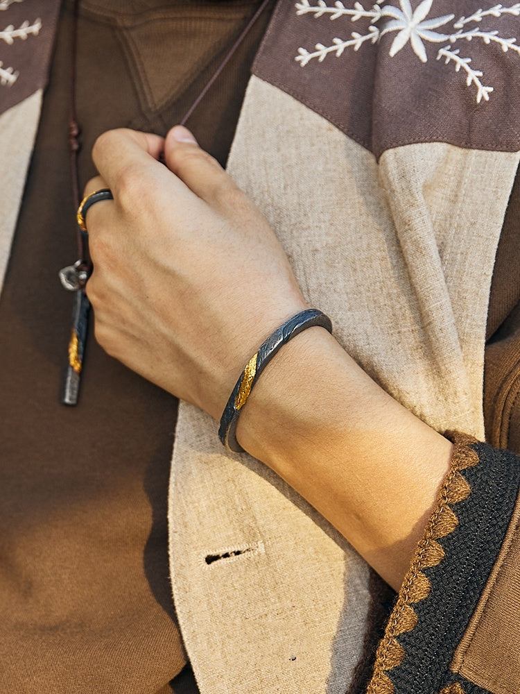 Prophet's Armband - Sterling Silver Gold Inlay Bracelet