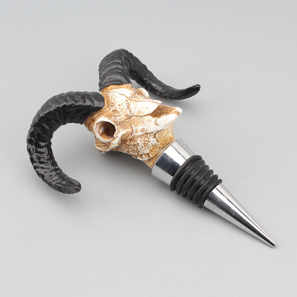 The Skull Of Tanngrisnir - Skull Wine Bottle Stopper
