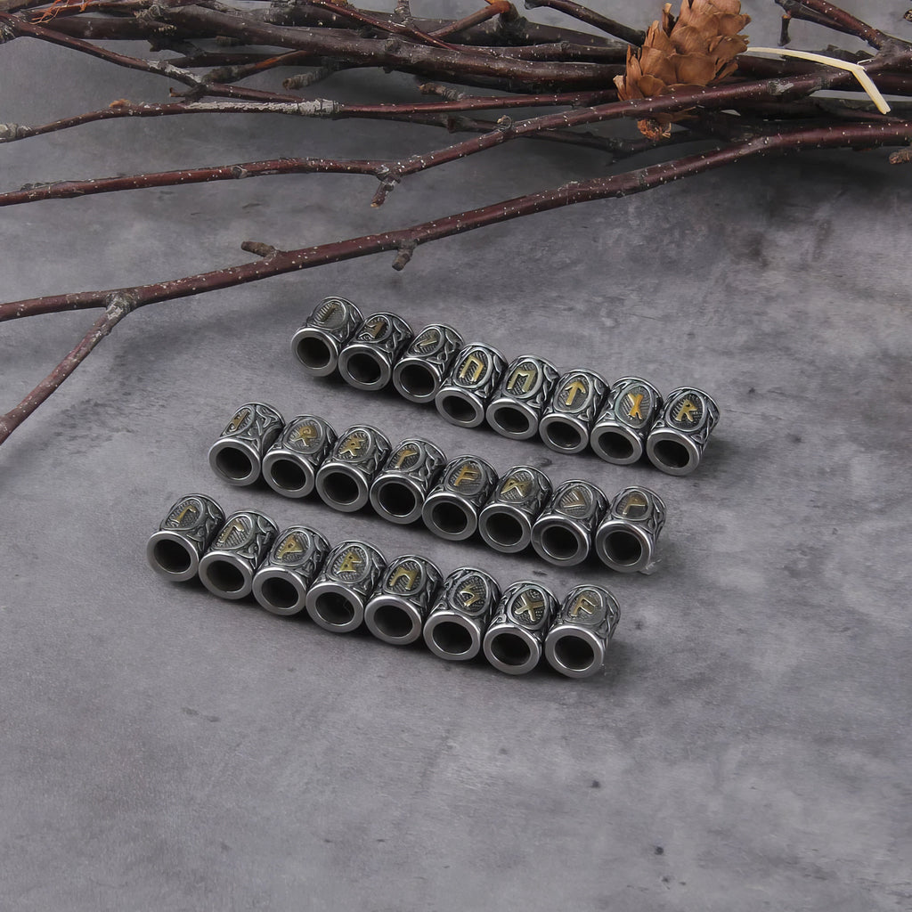 Viking Runes - Hair / Beard Braid (24 Piece Set)