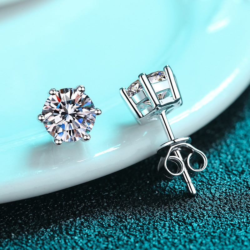 Freyja's Radiance - Moissanite 925 Sterling Silver Stud Earrings