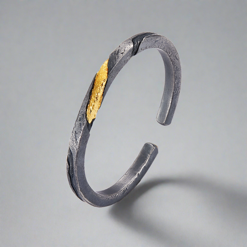 Prophet's Armband - Sterling Silver Gold Inlay Bracelet