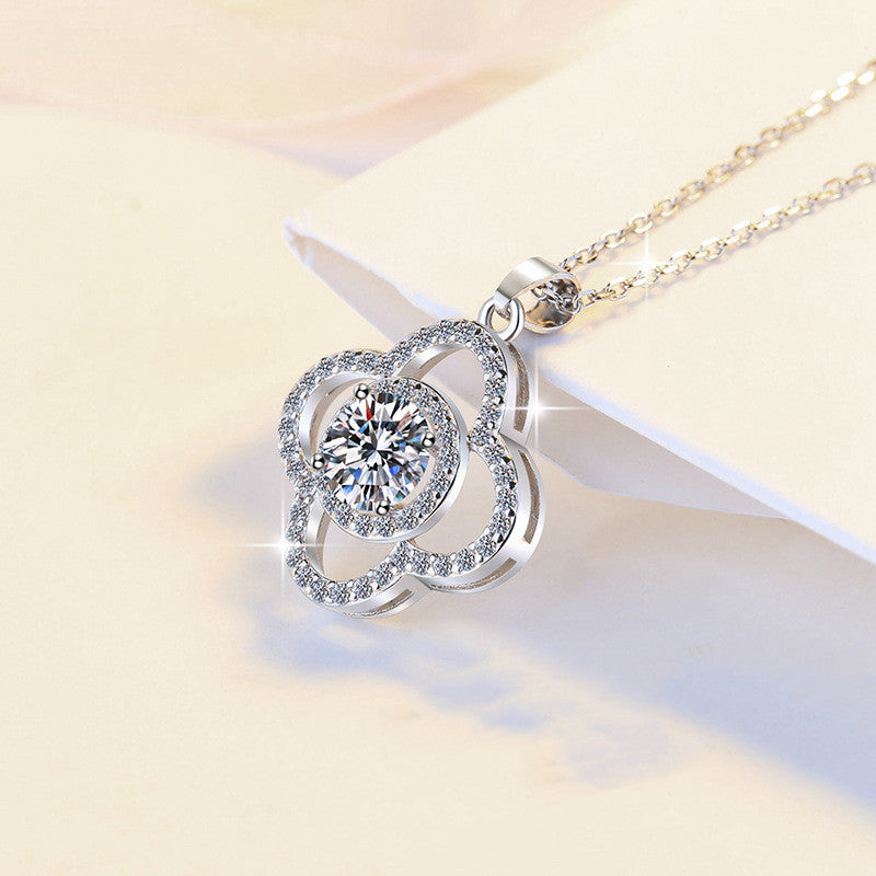 Valkyrie's Shield - Sterling Silver Moissanite Pendant Necklace