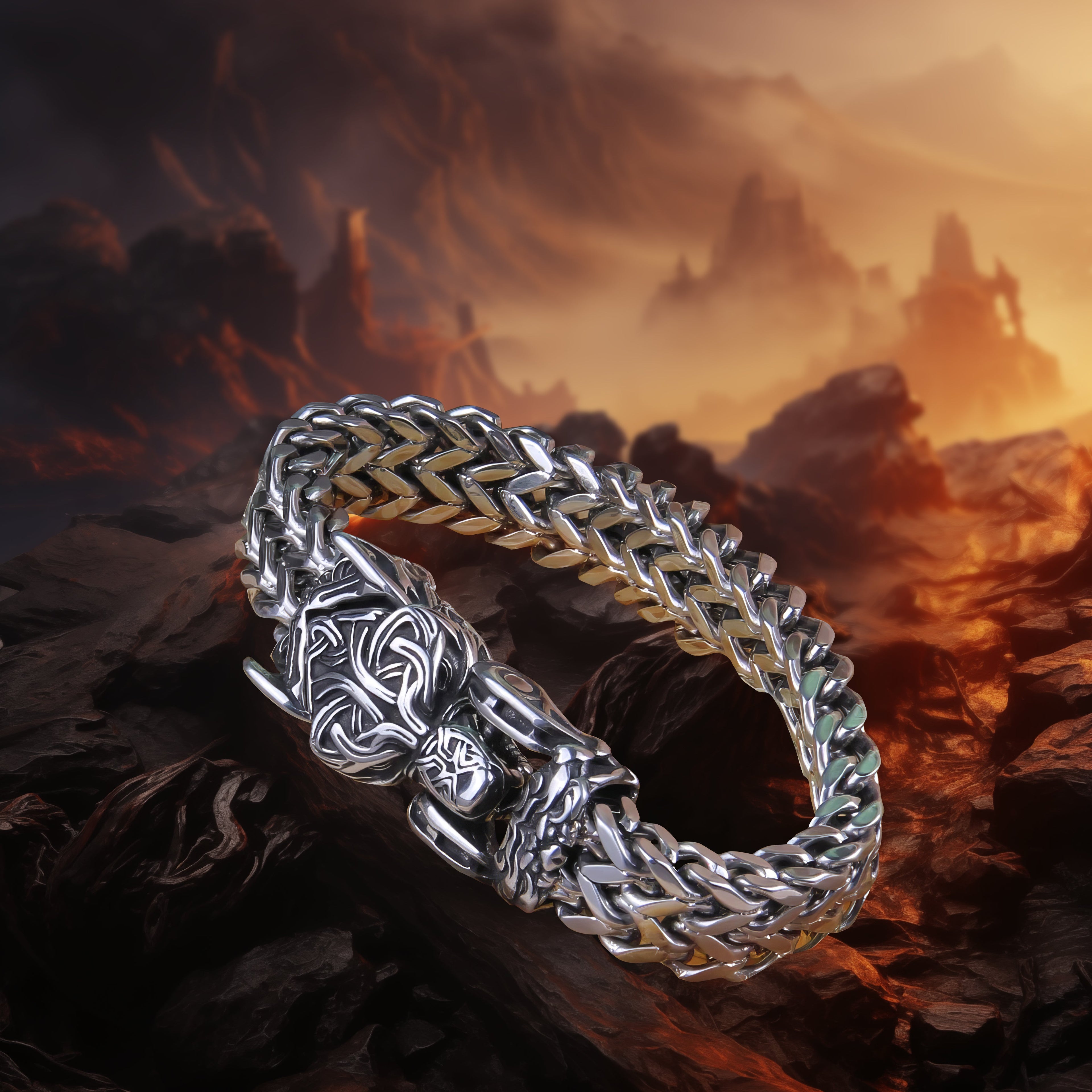 Fenrir - The Great Wolf - Stainless Steel Bracelet