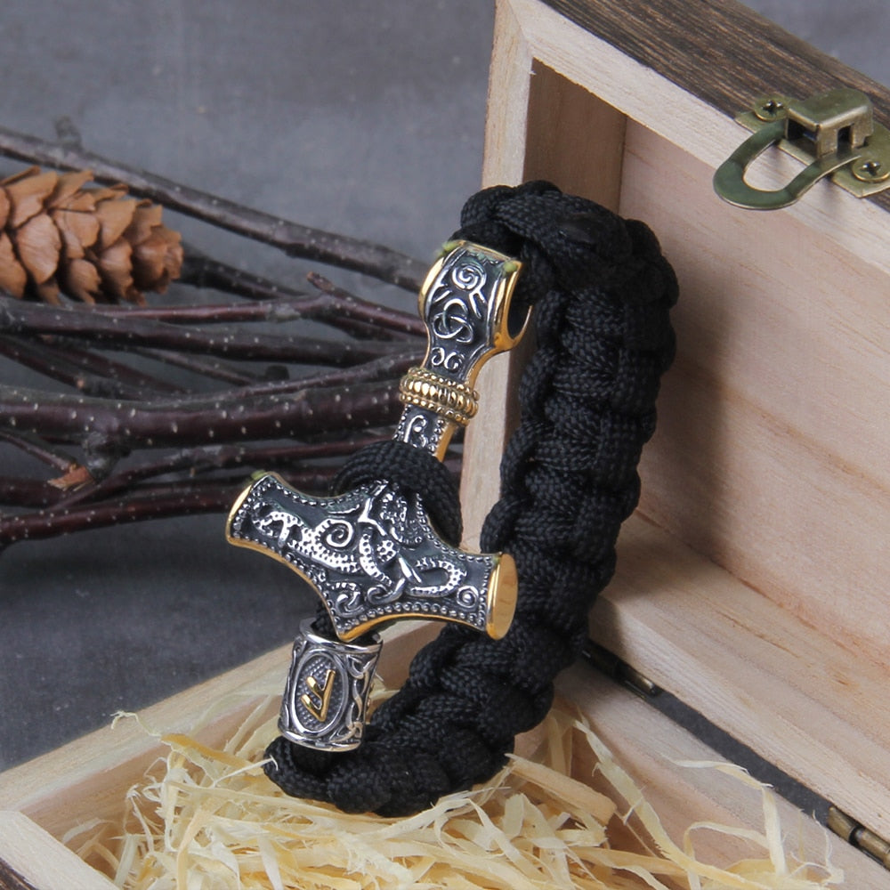 Mjolnir - Thor's Hammer - Bungee Cord Style Mjolnir Bracelet