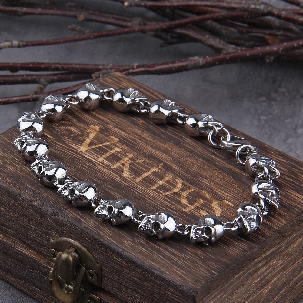 Skulls Of The Fallen - Stainless Steel Skull Bracelet
