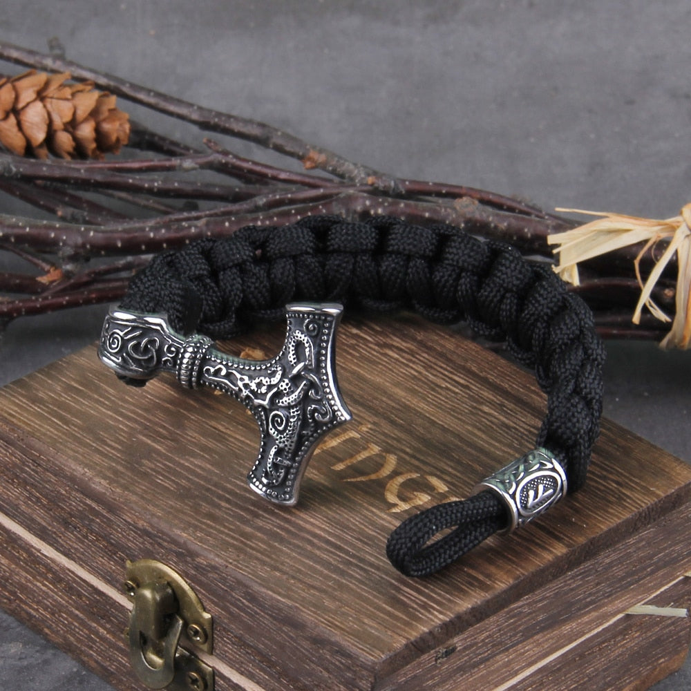 Mjolnir - Thor's Hammer - Bungee Cord Style Mjolnir Bracelet