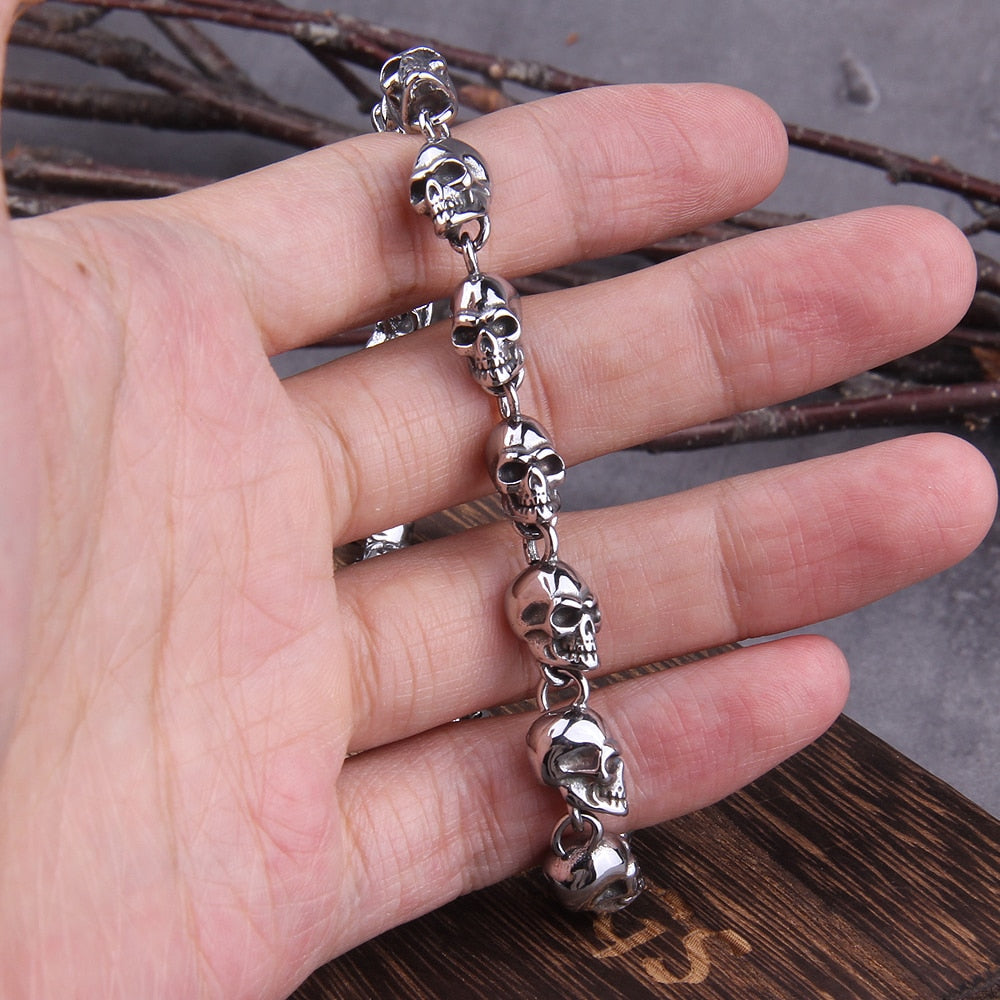 Skulls Of The Fallen - Stainless Steel Skull Bracelet