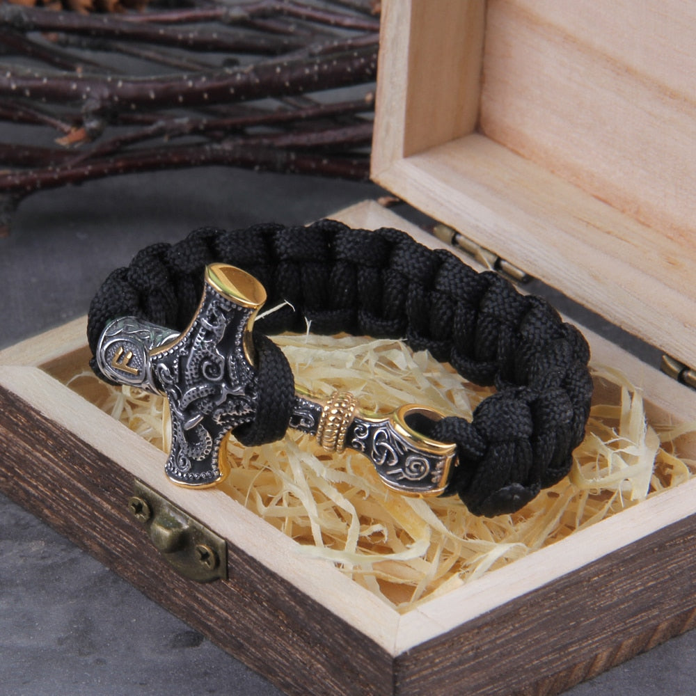 Mjolnir - Thor's Hammer - Bungee Cord Style Mjolnir Bracelet