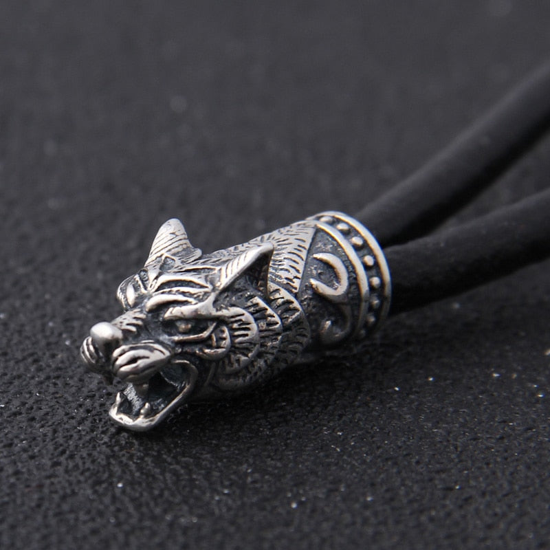 Chain of Power - Sterling Silver Mjolnir and Fenrir Necklace