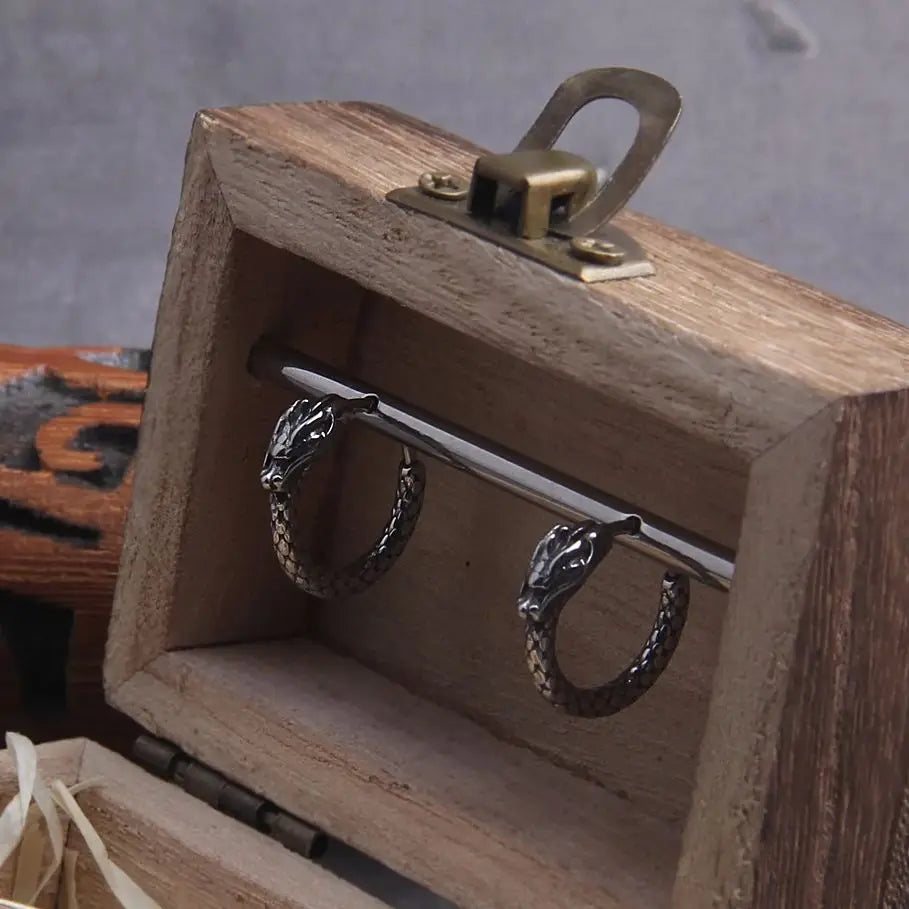 Nidhogg's Punishment - Stainless Steel Hoop Earrings