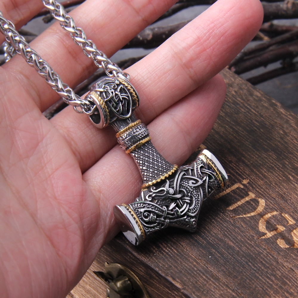The Sky Splitter - Stainless Steel Mjolnir Necklace
