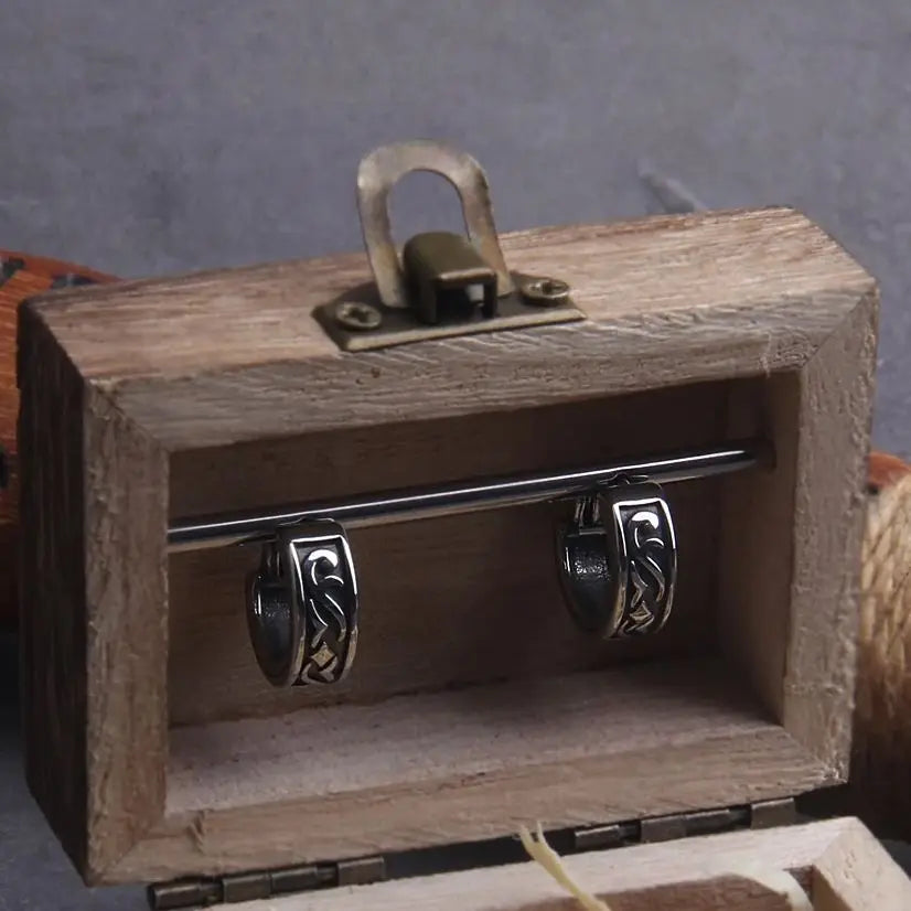 Mark Of Mímisbrunnr - Stainless Steel Hoop Earrings