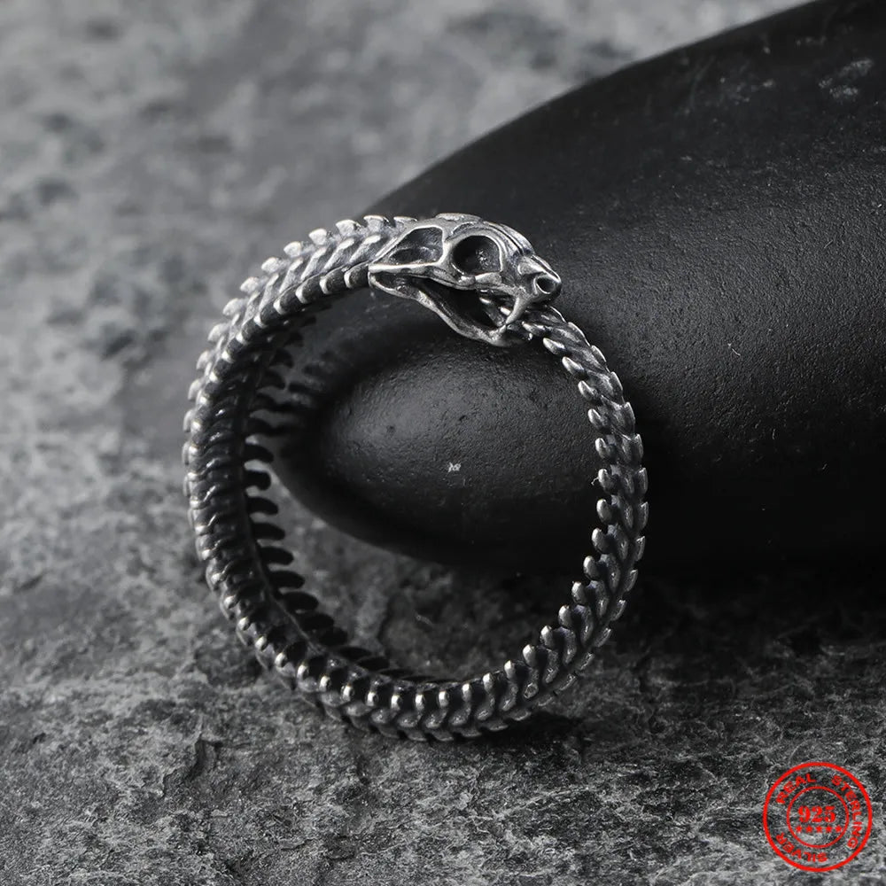 Final Remains - 925 Sterling Silver Snake Bone Ring