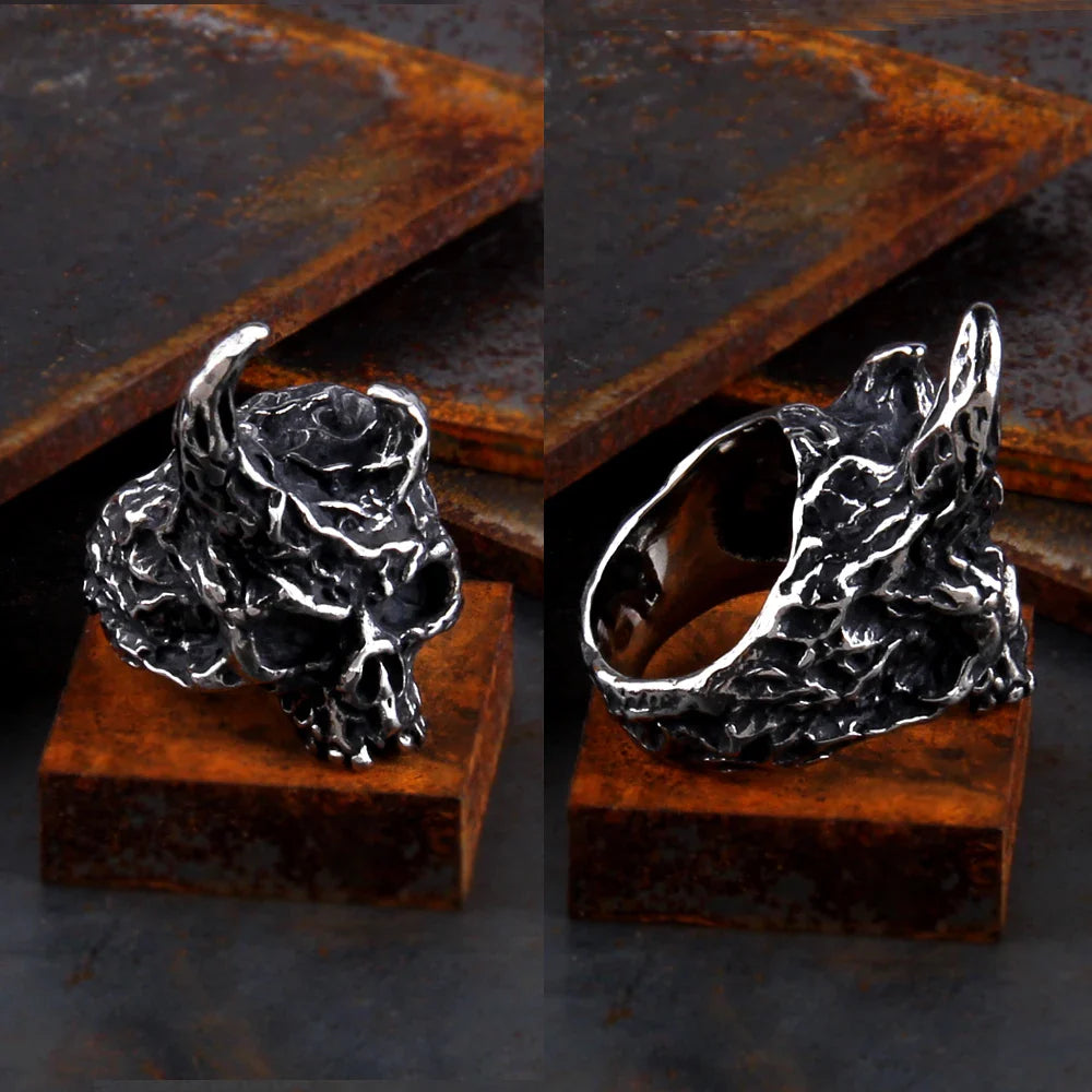 Heads of the Slain – Stainless Steel Viking Skull Ring