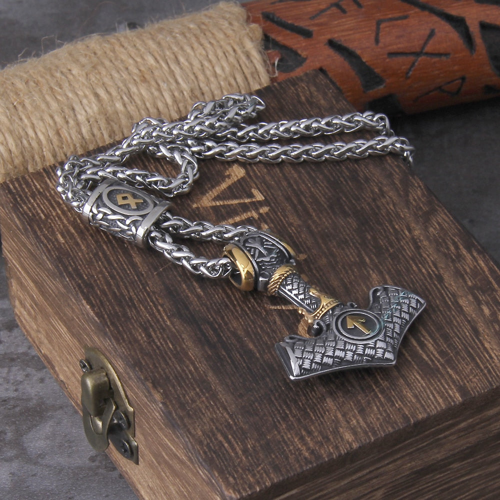 Wrathbringer - Stainless Steel Mjolnir Necklace