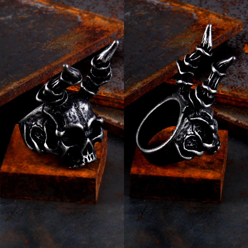 Heads of the Slain – Stainless Steel Viking Skull Ring