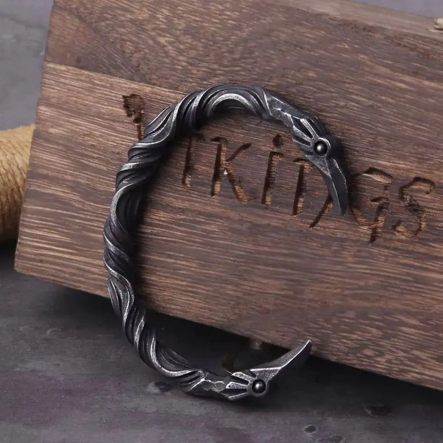 Oath To The Allfather - Stainless Steel Raven Bracelet