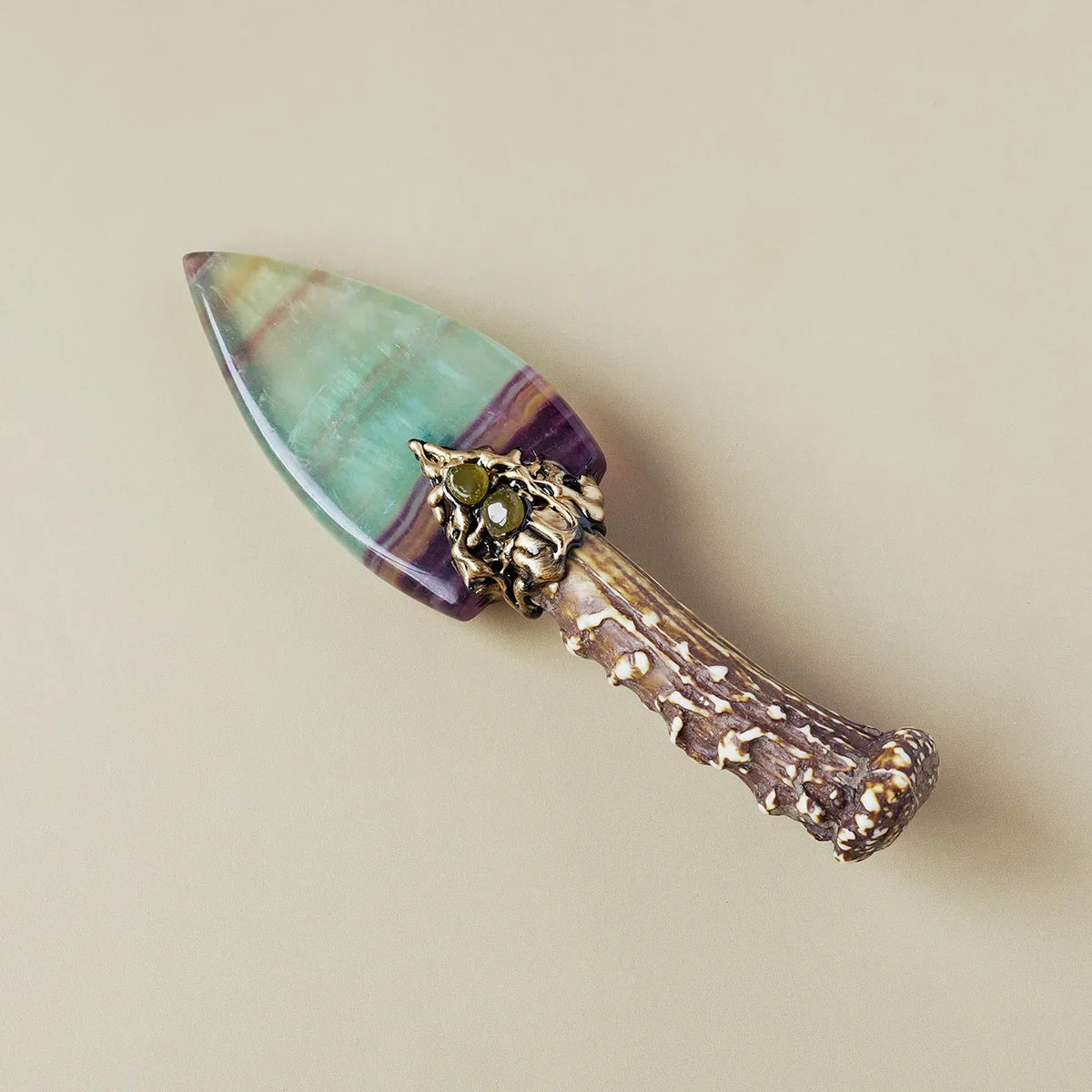 Sólbrandr - Unbladed Stone Fluorite Carnelian Knife