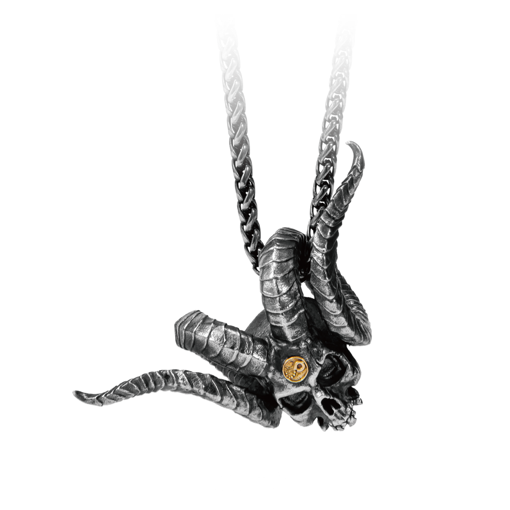 Abyssal Mark of the Trickster - Premium Sterling Silver Loki Necklace featuring 18k Gold