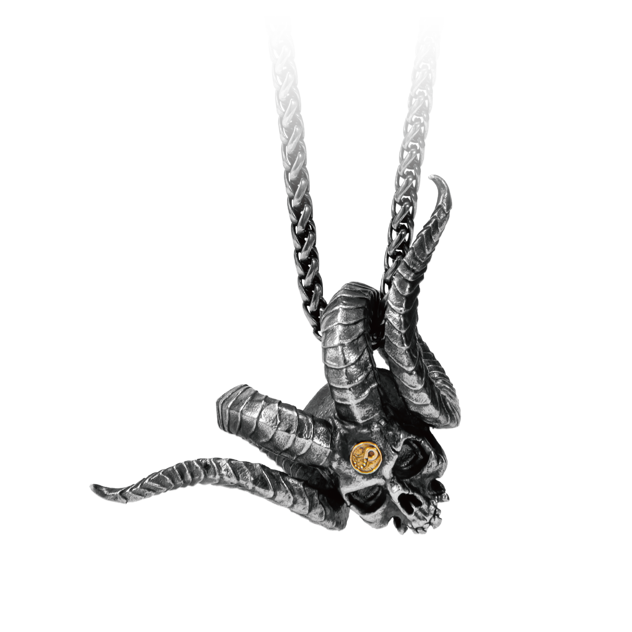 Abyssal Mark of the Trickster - Premium Sterling Silver Loki Necklace featuring 18k Gold