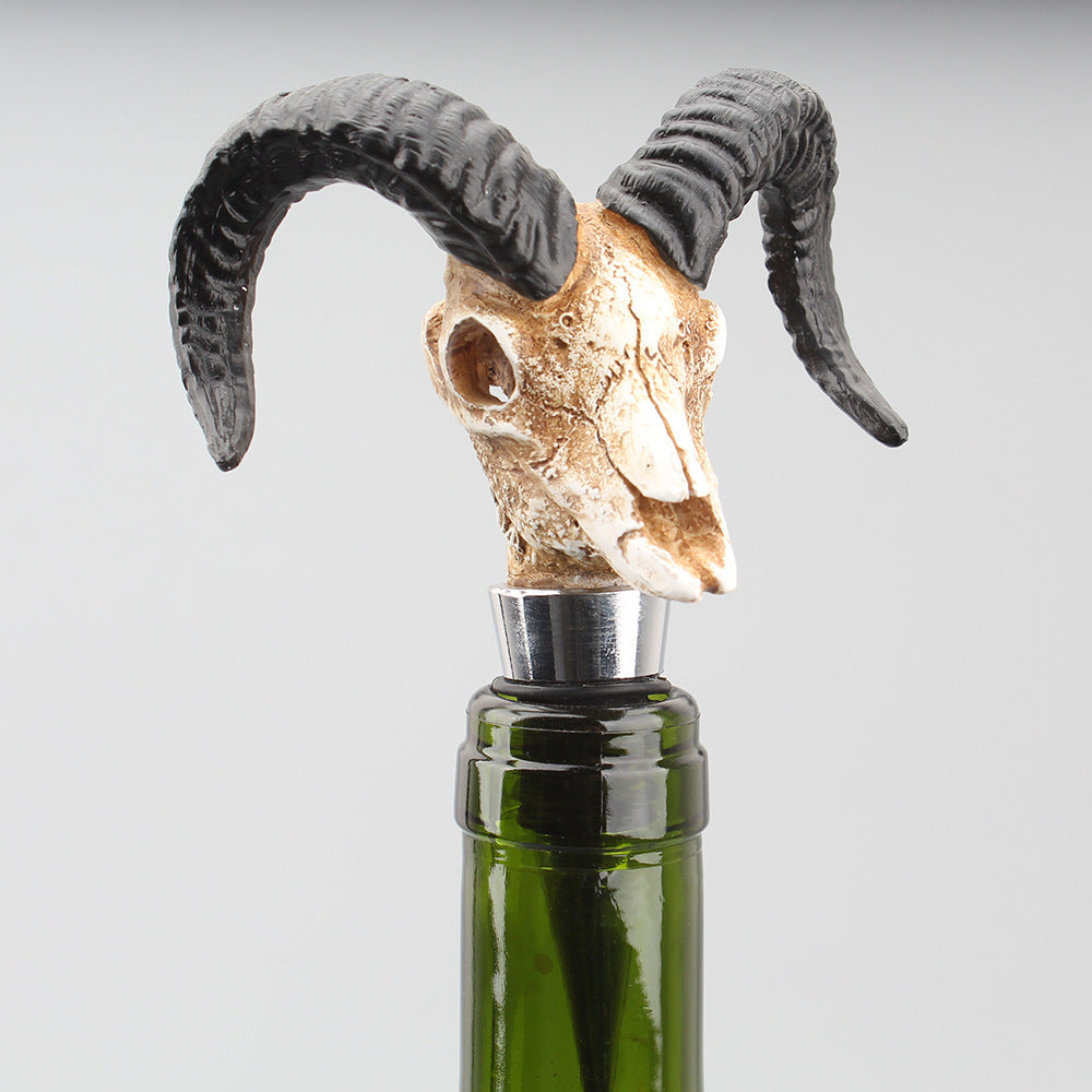 The Skull Of Tanngrisnir - Skull Wine Bottle Stopper