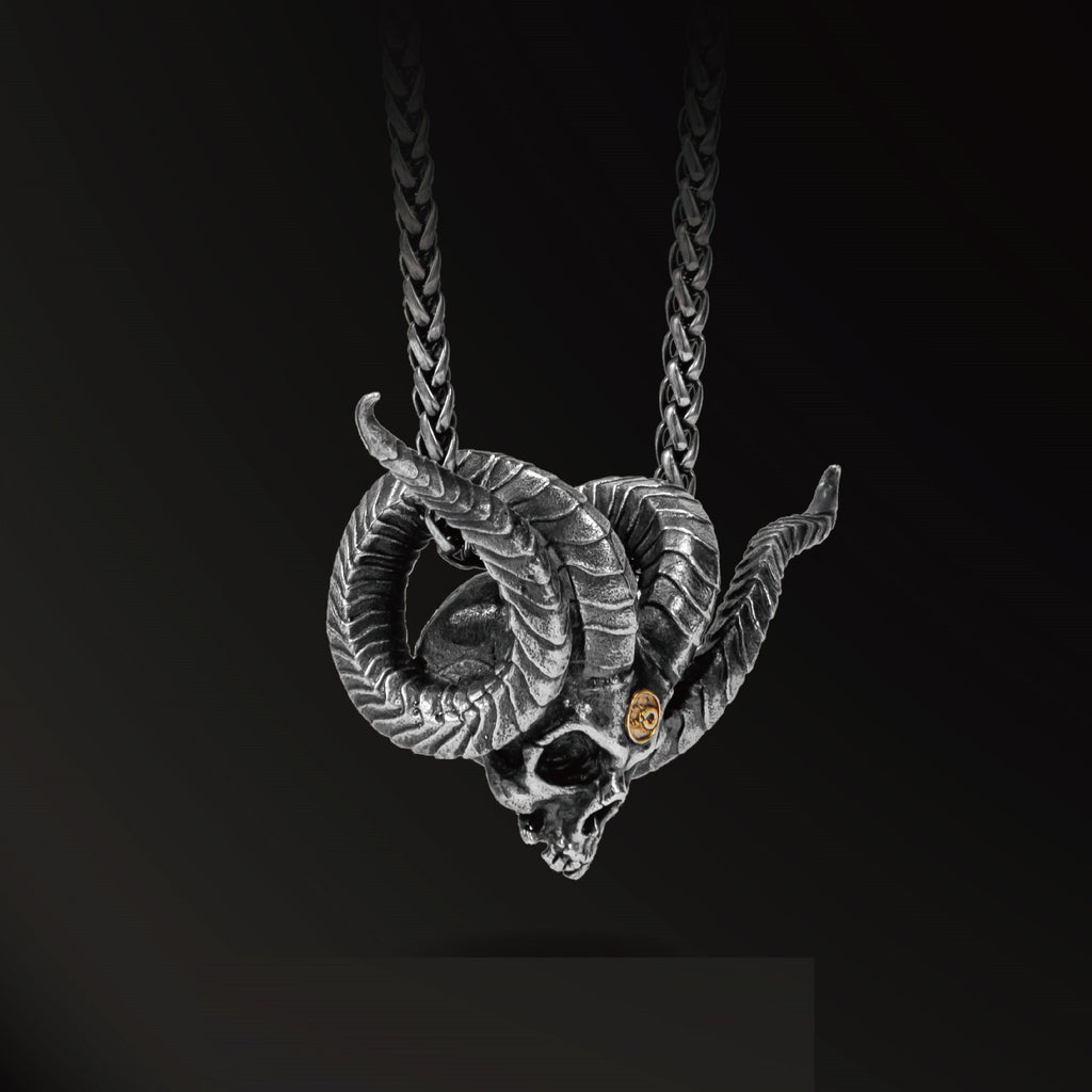 Abyssal Mark of the Trickster - Premium Sterling Silver Loki Necklace featuring 18k Gold