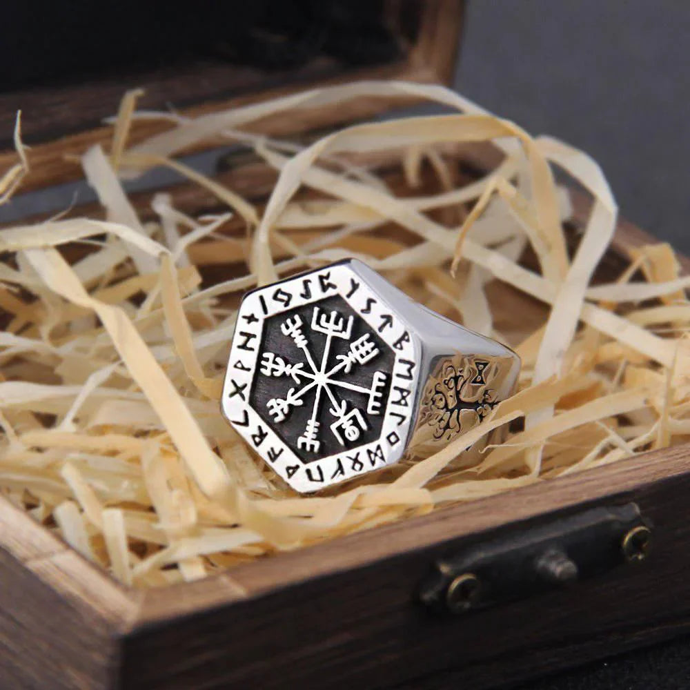 Wayfinder - Stainless Steel Viking Compass Ring